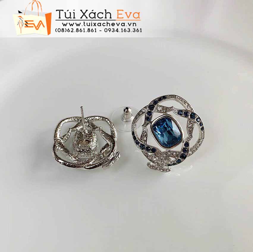 Bông Tai Chanel Siêu Cấp Màu Xanh Ngọc Đẹp.