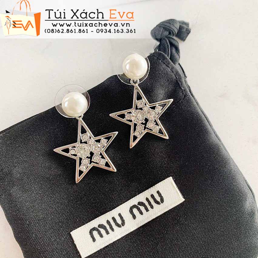 Bông Tai Miumiu Siêu Cấp Màu Trắng Đẹp.