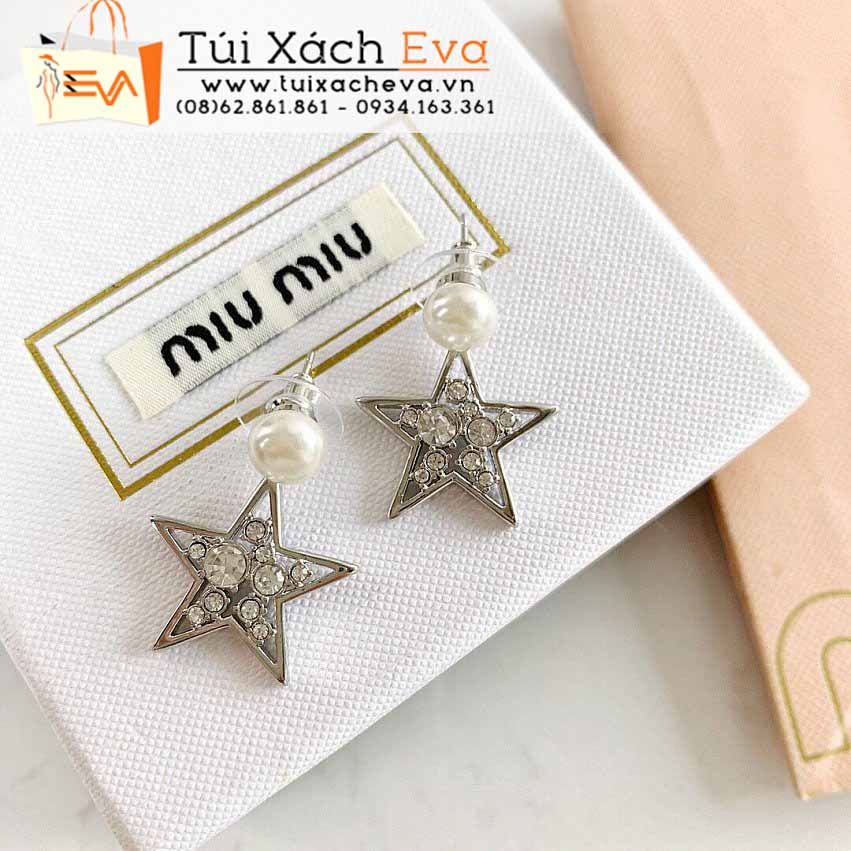 Bông Tai Miumiu Siêu Cấp Màu Trắng Đẹp.