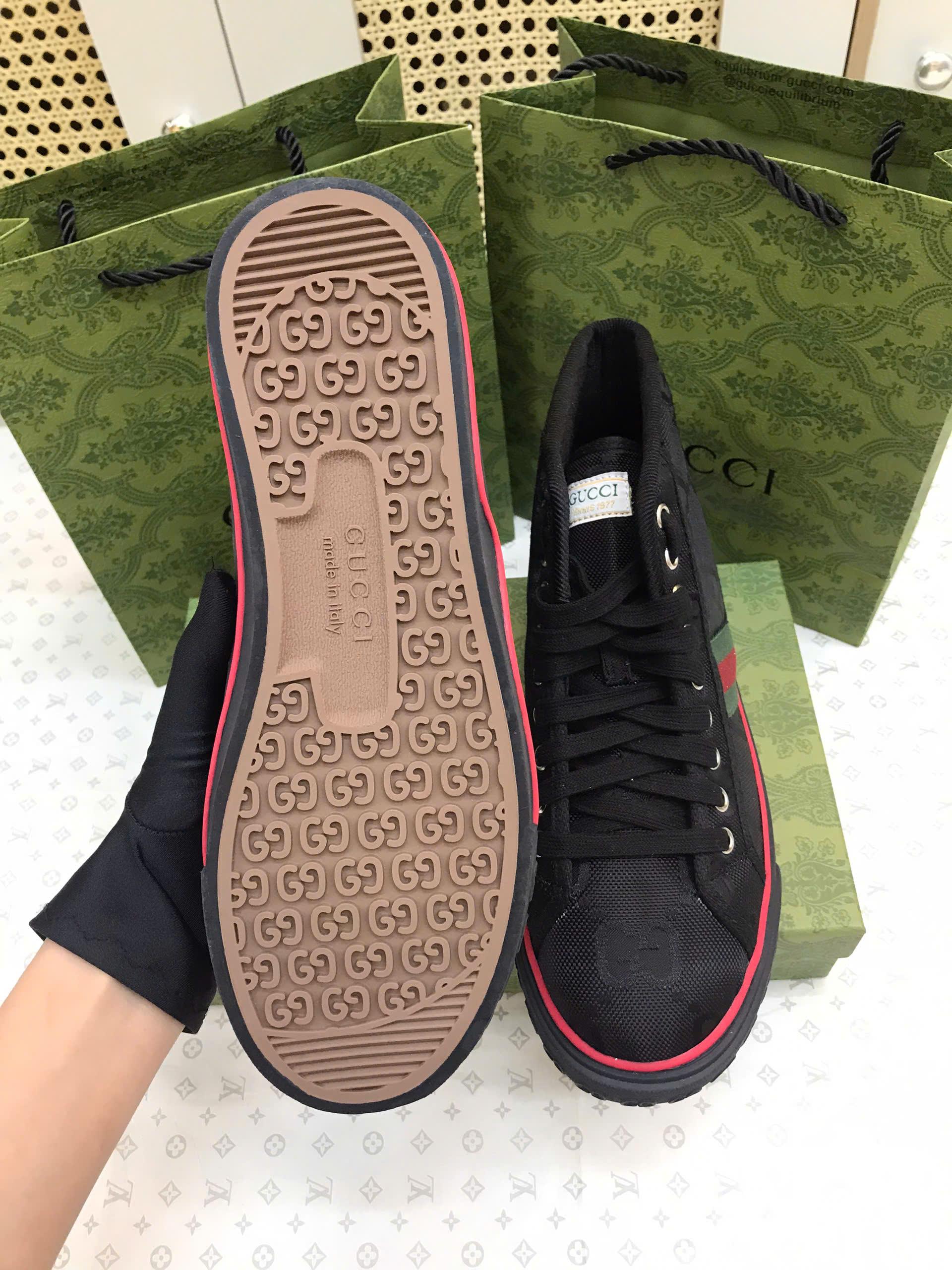 Giày Gucci Off The Grid High Black Siêu Cấp Size 8 Men