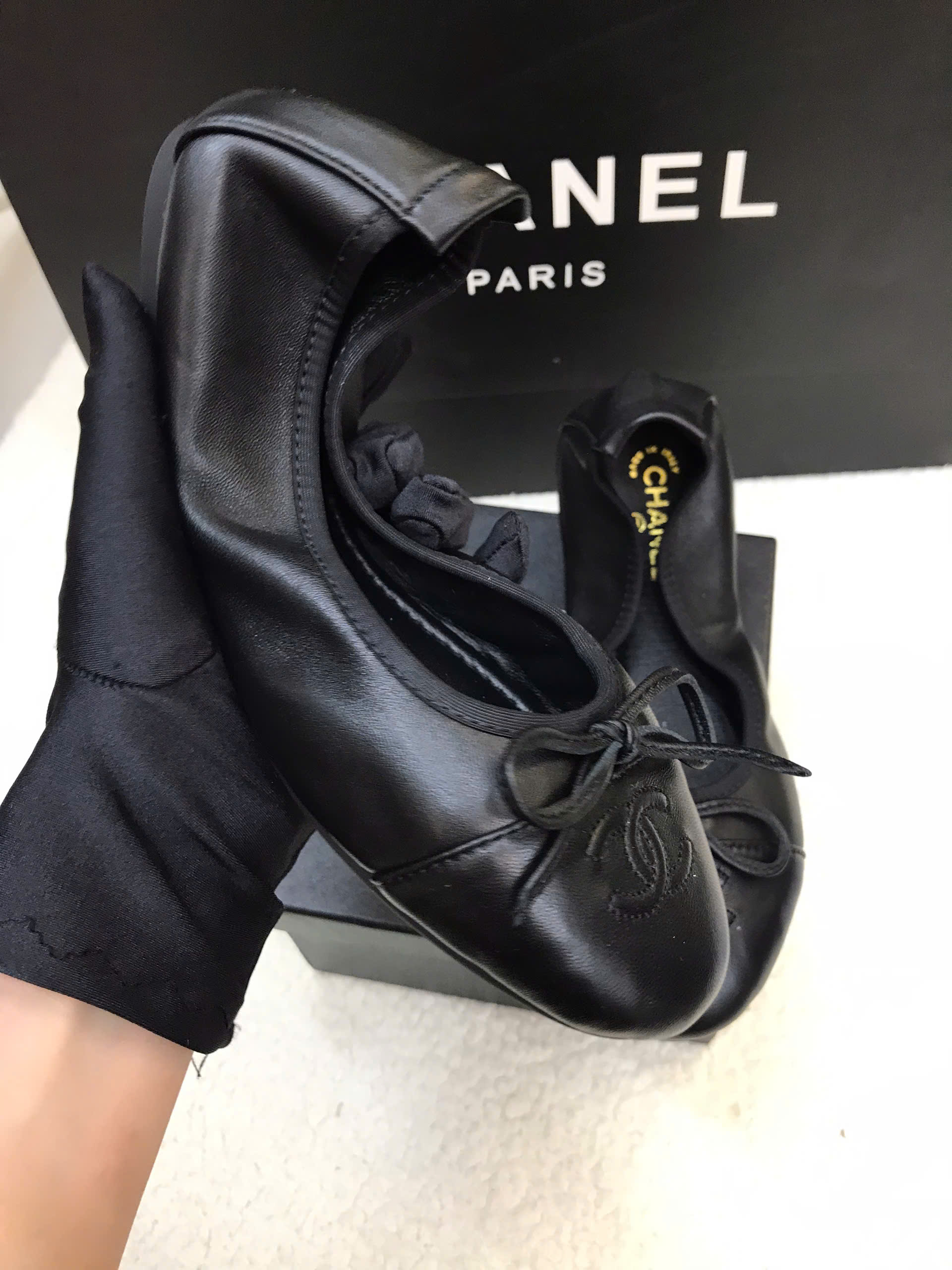 Giày Ballerina Chanel Siêu Cấp Màu Đen Size 38