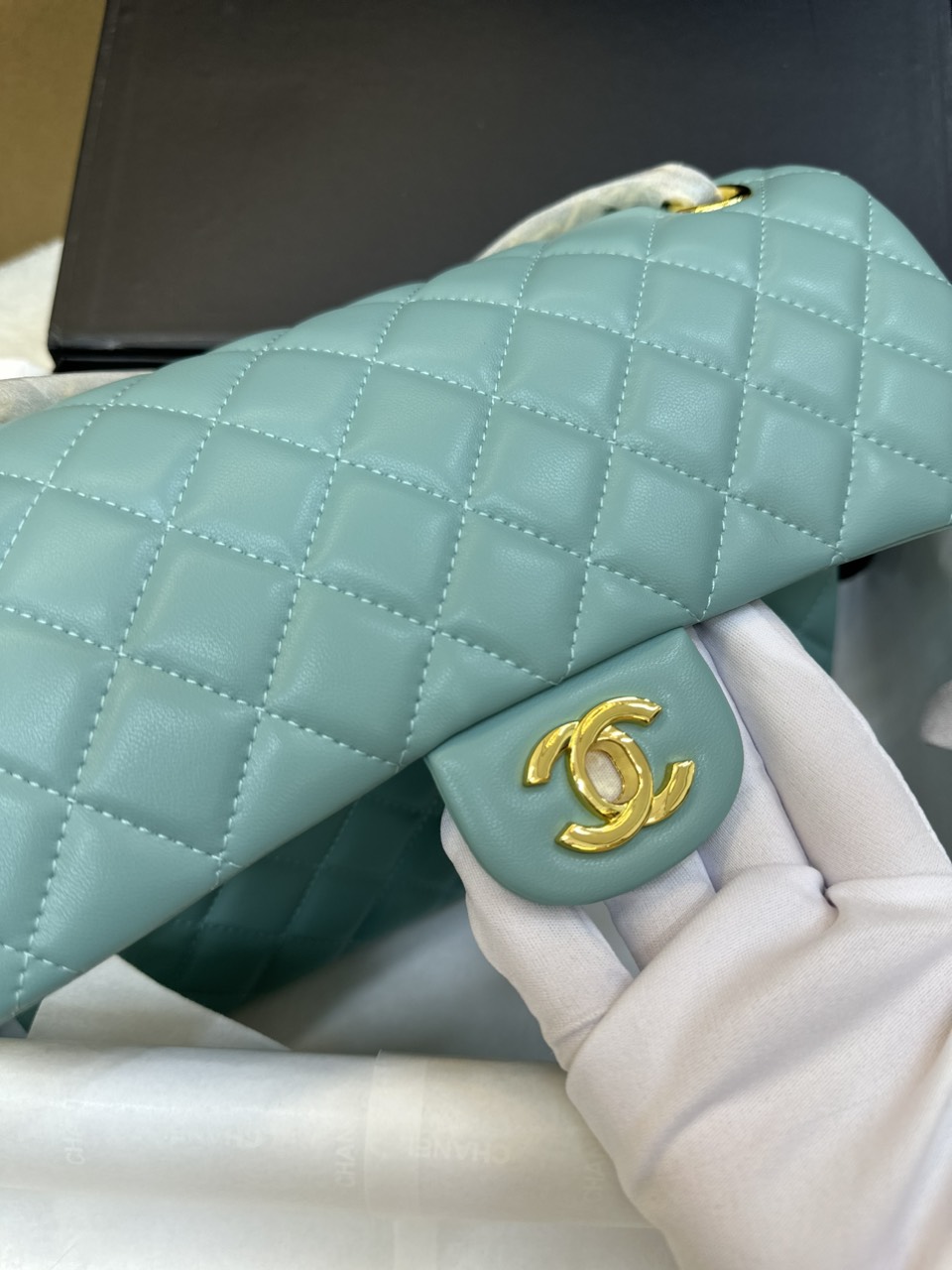 Túi Xách Chanel Classic Flap Xanh Mint Size 25cm