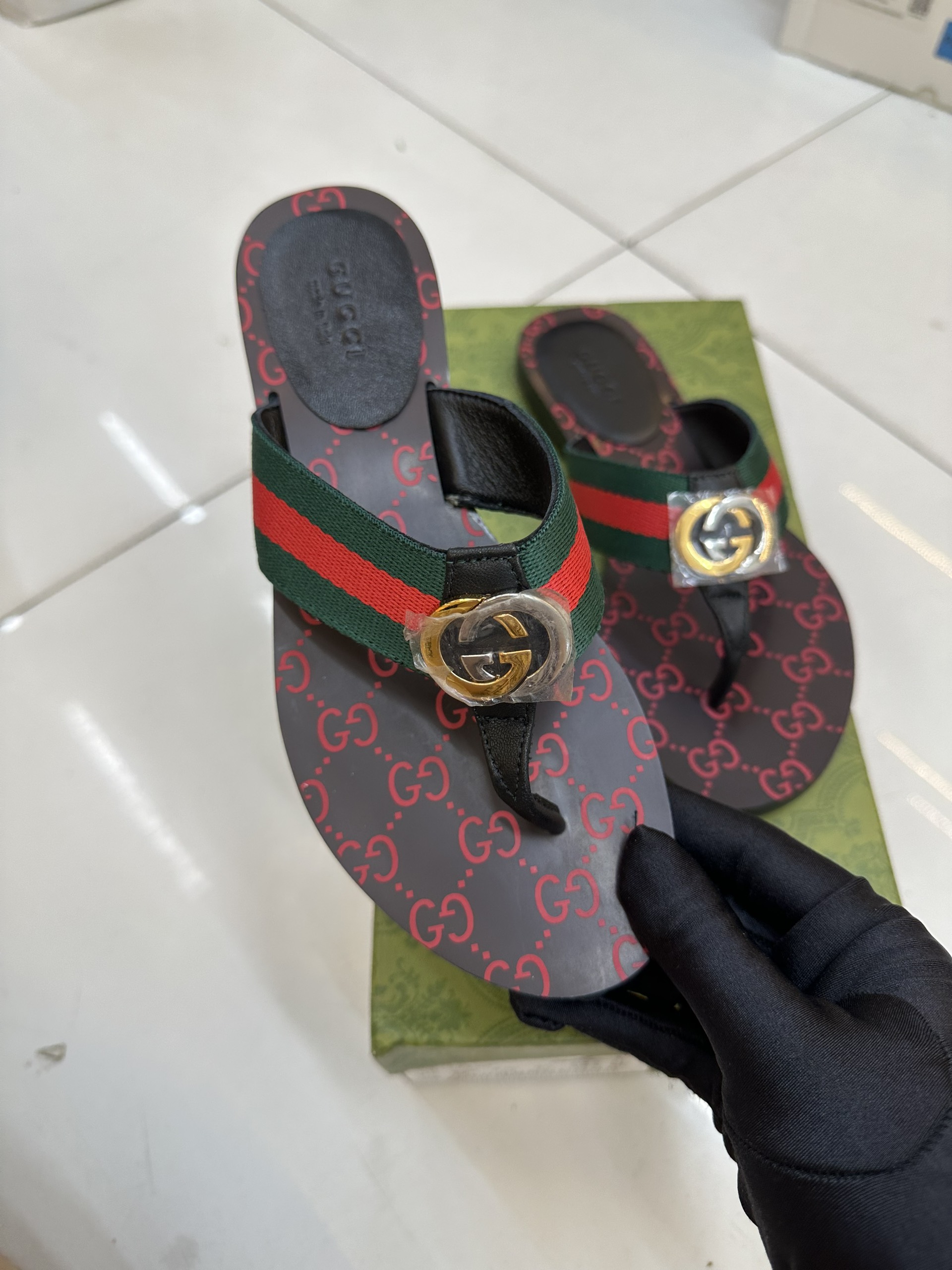 Dép Gucci GG Thong Web Sandal Siêu Cấp Size 35