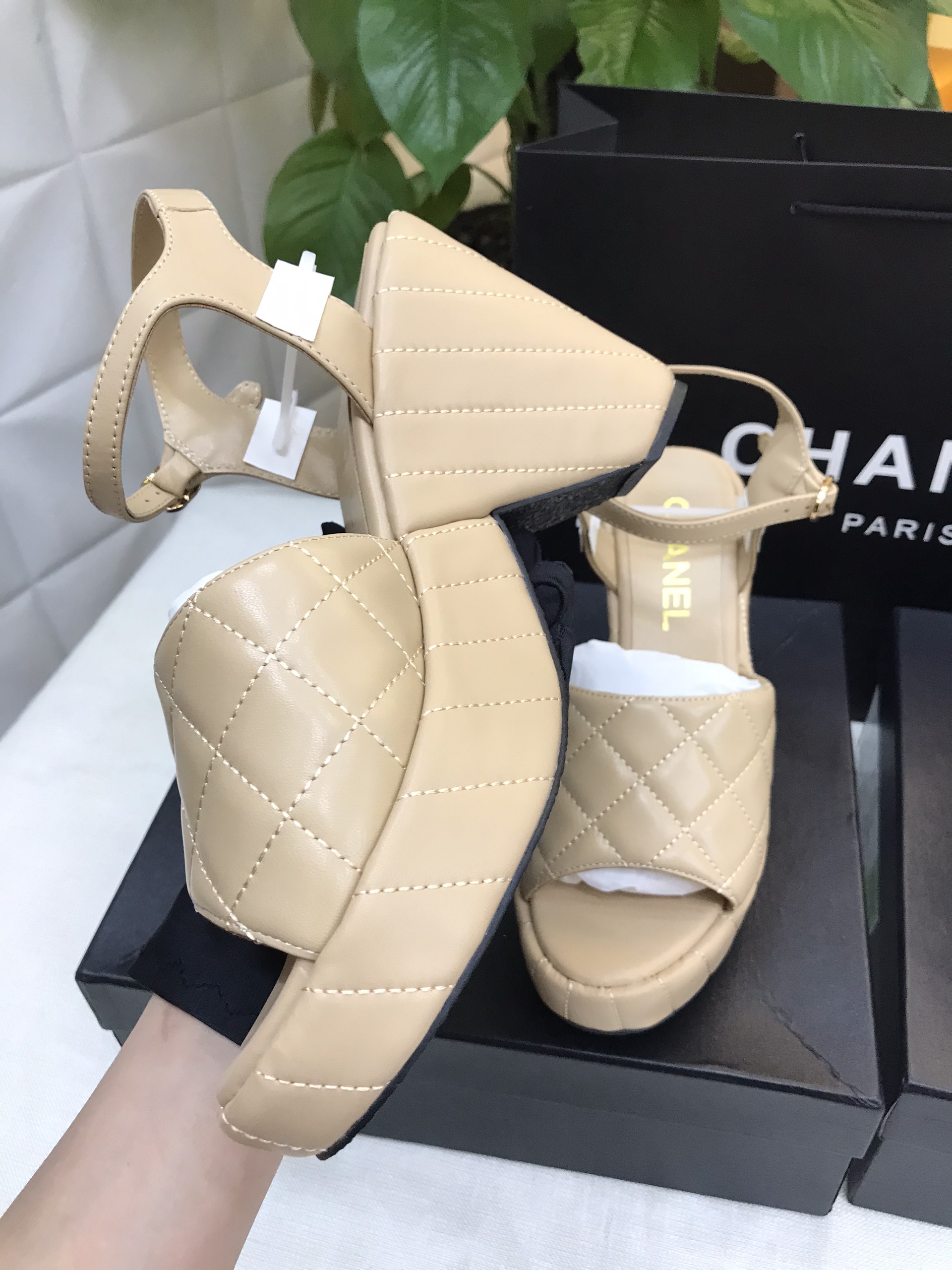 Giày Chanel Sandal Siêu Cấp Màu Nude Size 39