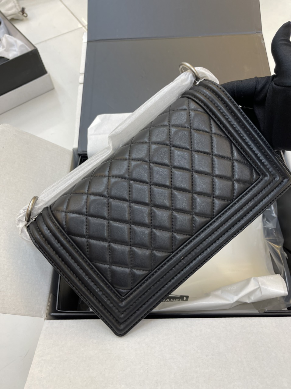 Túi Xách Chanel Super Chanel Boy flap black old medium Size 25cm