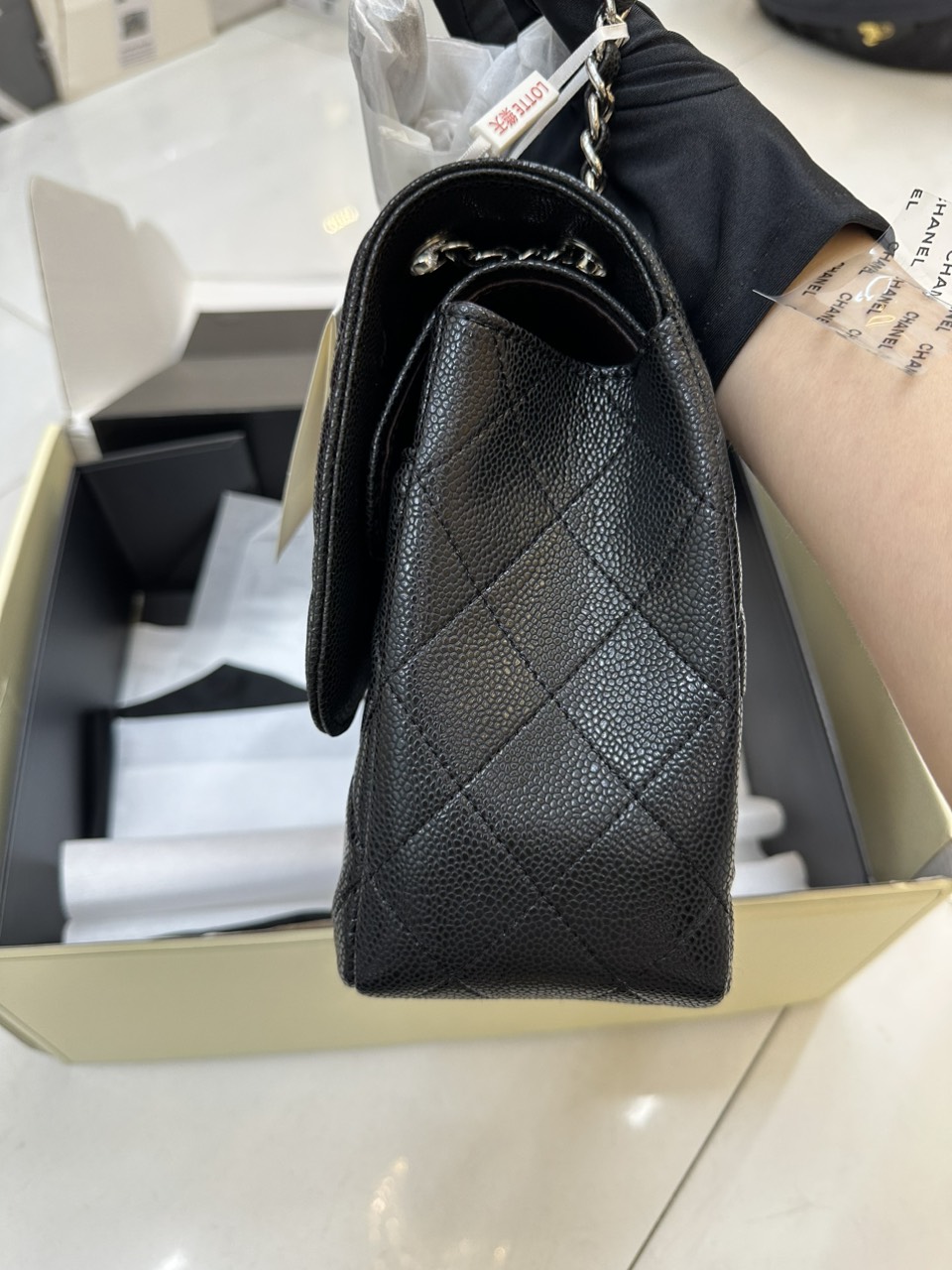 Túi Xách Chanel Classic Da Hạt Super Khóa Bạc Size 30cm