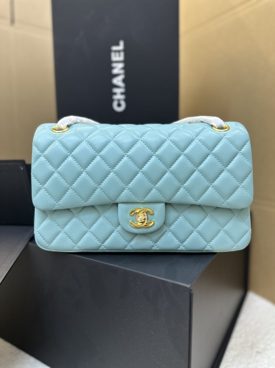 Túi Xách Chanel Classic Flap Xanh Mint Size 25cm