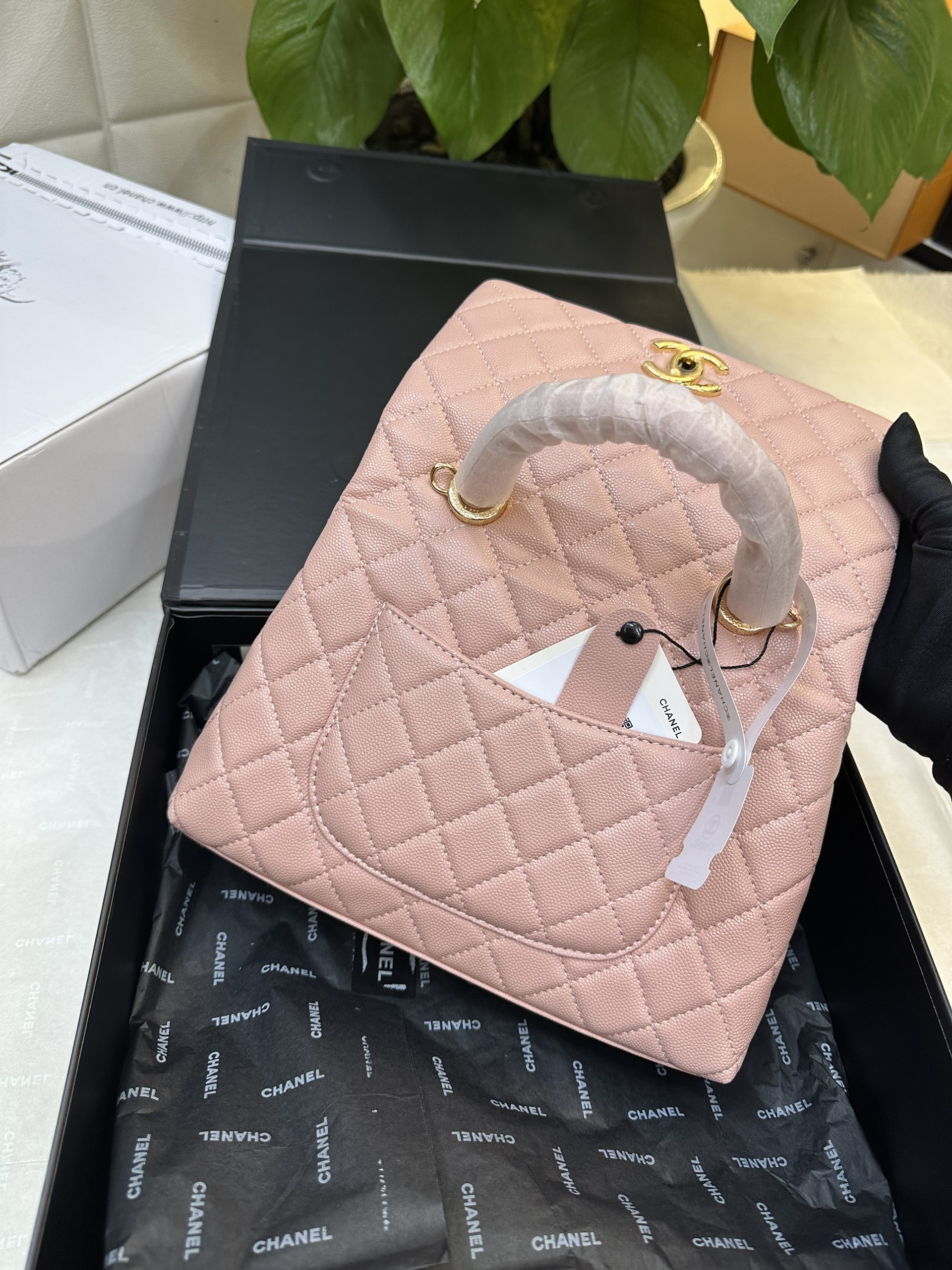 Túi Chanel Coco Super Màu Hồng Logo Gold Size 23cm