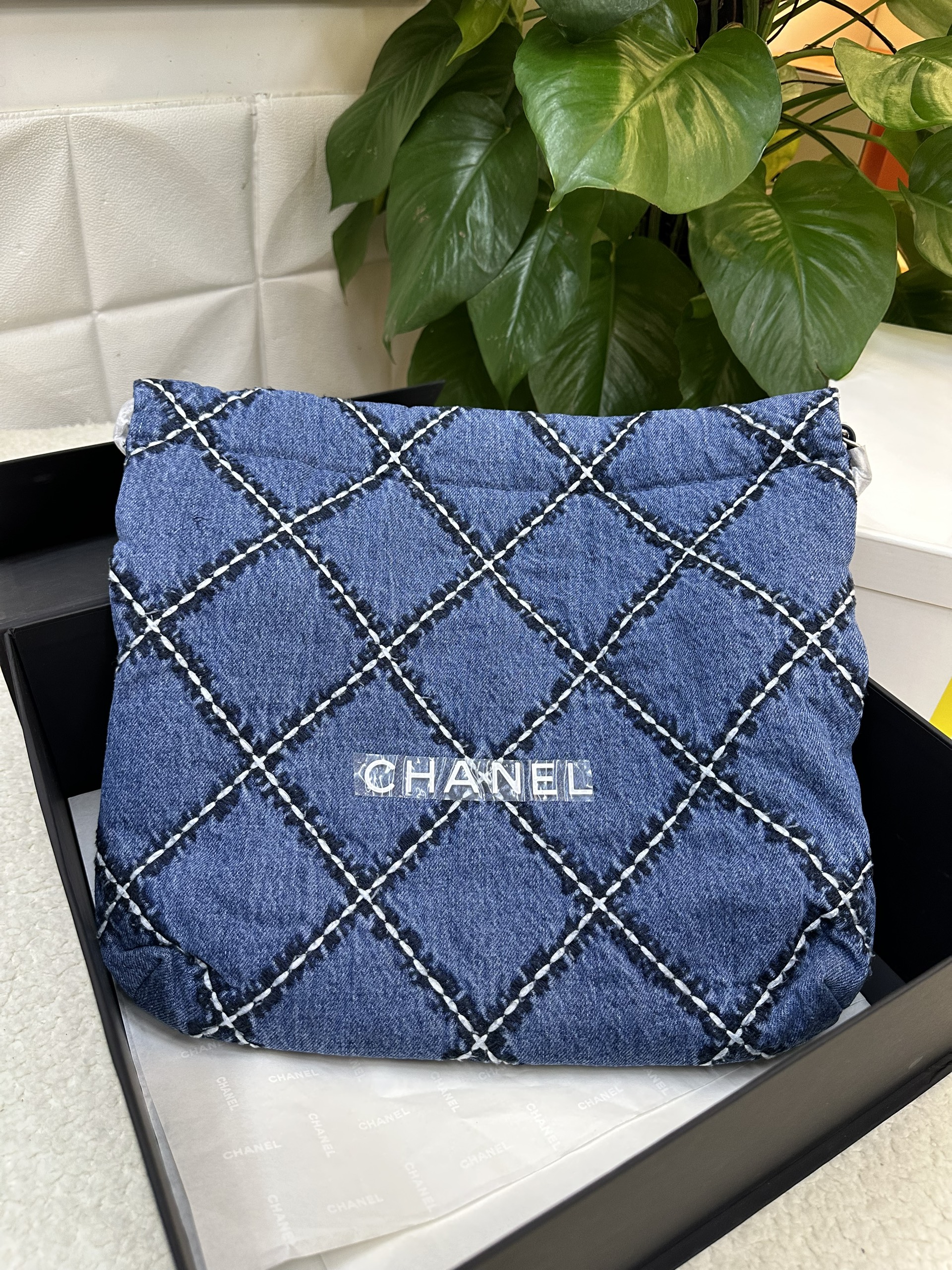 Túi Chanel 22 Small Handbag Denim Siêu Cấp Size 35cm