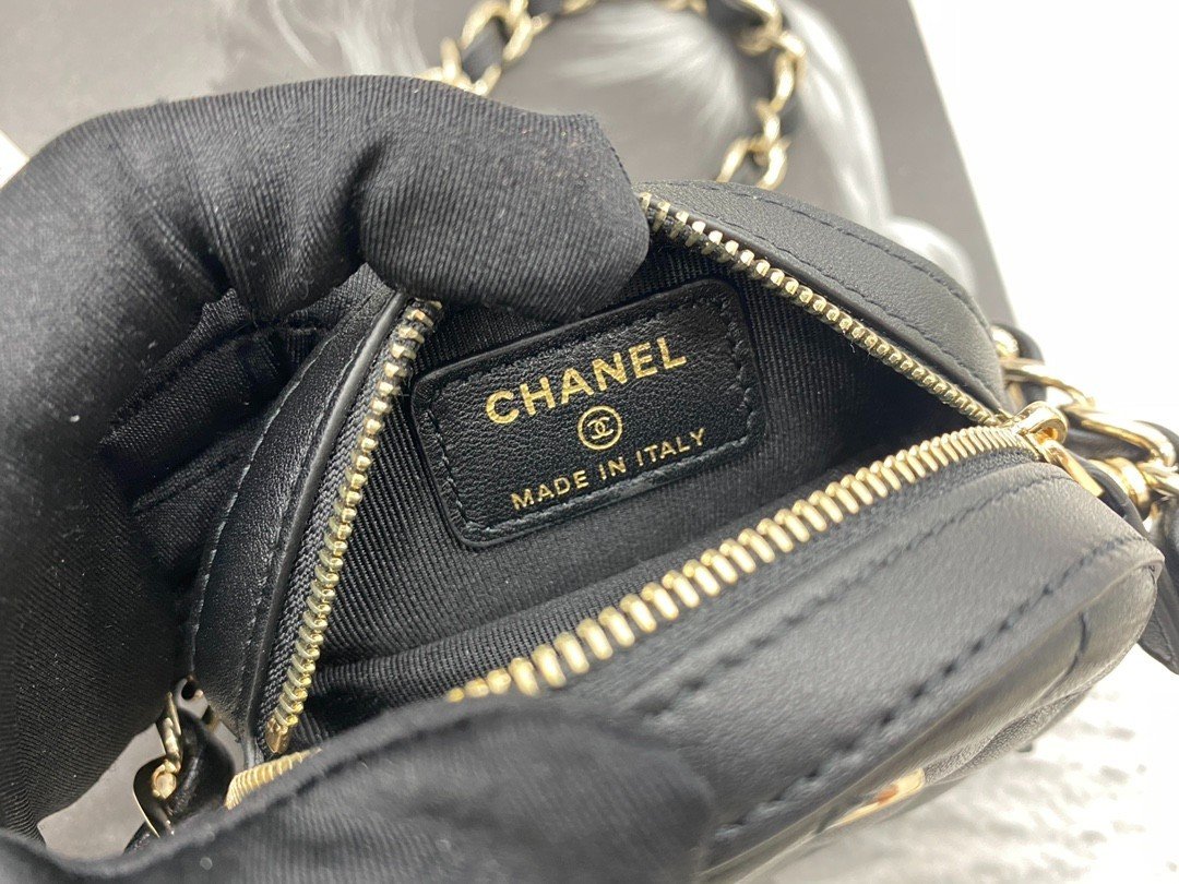 Túi Xách Chanel Tròn Siêu Cấp Size 12cm Màu Đen AP2568