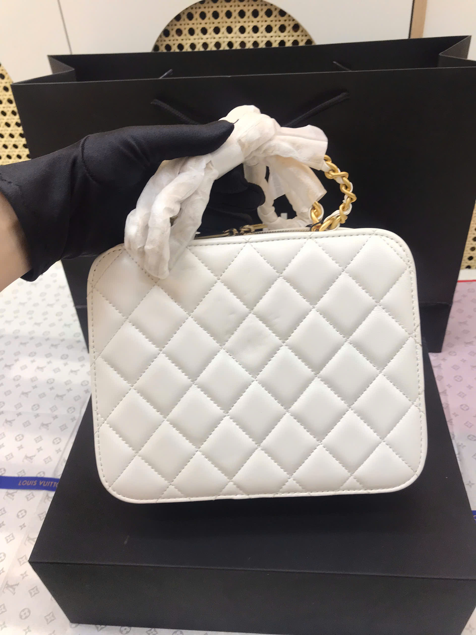 Túi Chanel Vanity White Bag Siêu Cấp Màu Trắng Size 20cm