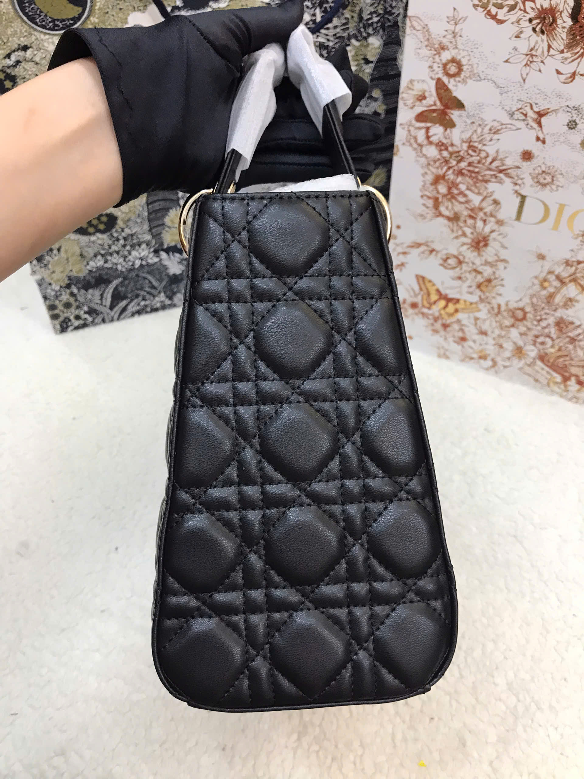 Túi Medium Lady Dior Bag Super Màu Đen Size 24cm