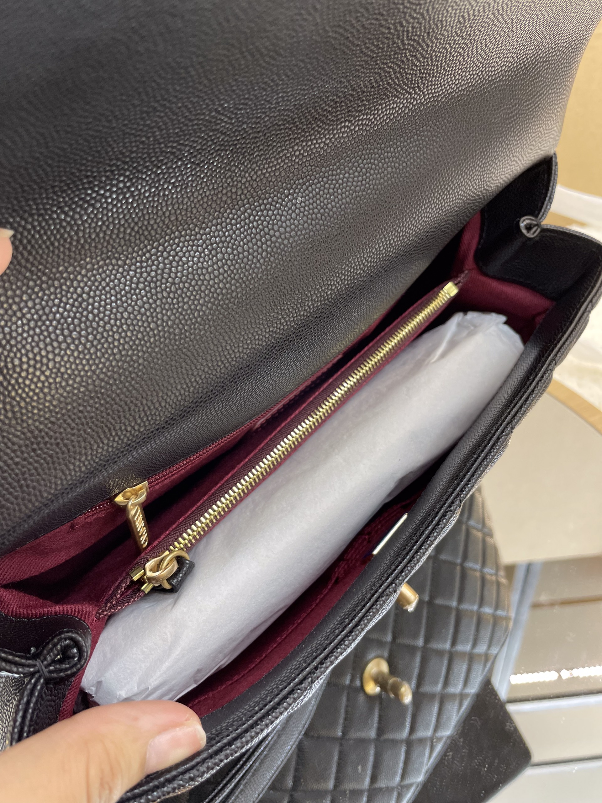 Túi Xách Chanel Coco Siêu Cấp Màu Đen Da Hạt Size 28cm Full Box