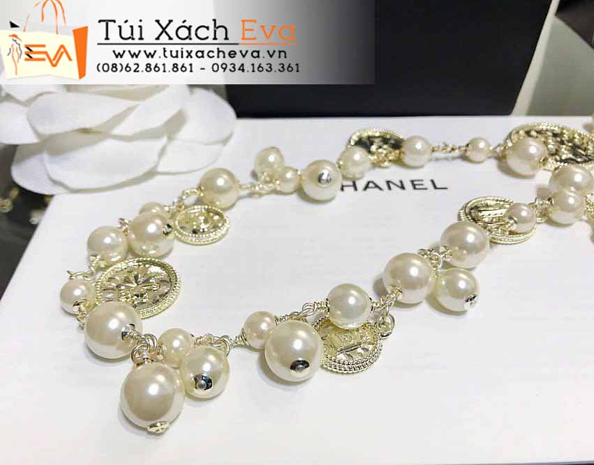 Dây Chuyền Chanel Ngọc Trai Siêu Cấp Màu Vàng Đẹp.