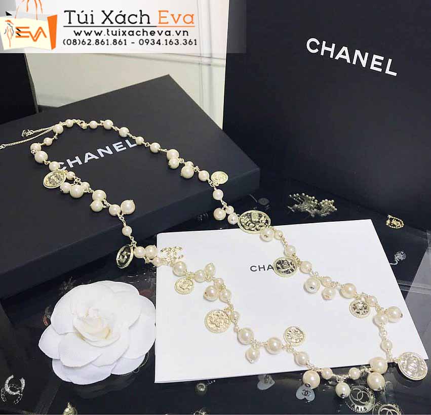 Dây Chuyền Chanel Ngọc Trai Siêu Cấp Màu Vàng Đẹp.