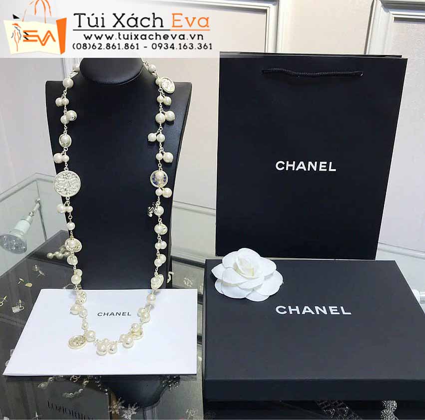 Dây Chuyền Chanel Ngọc Trai Siêu Cấp Màu Vàng Đẹp.