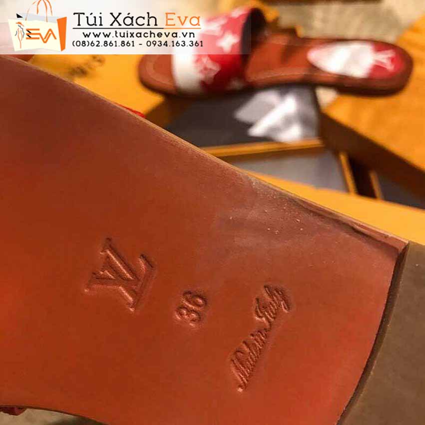 Dép LV Siêu Cấp Màu Đỏ Đẹp.