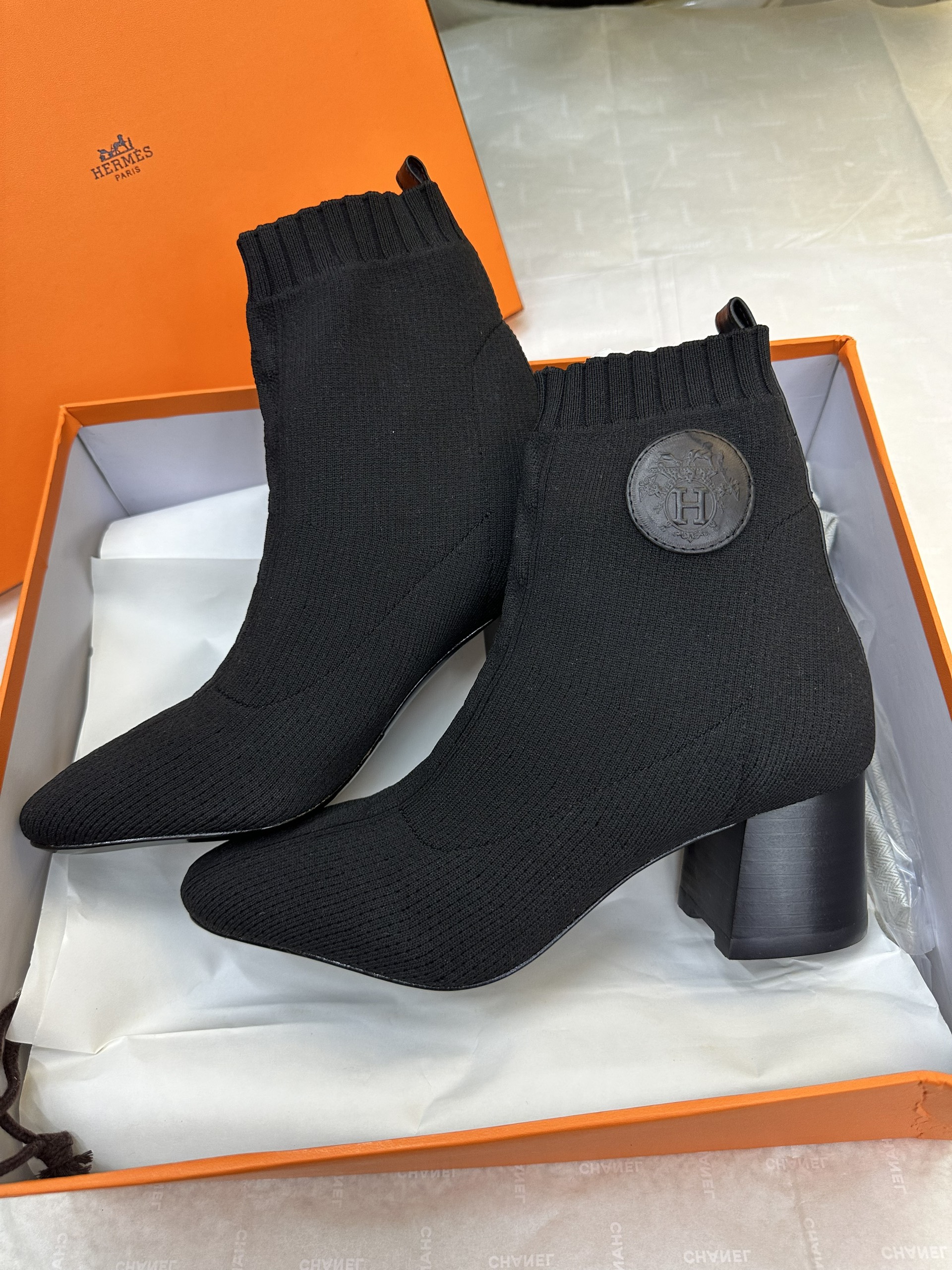 Giày Hermes Jenna 90 Ankle Boot Black Siêu Cấp Size 36