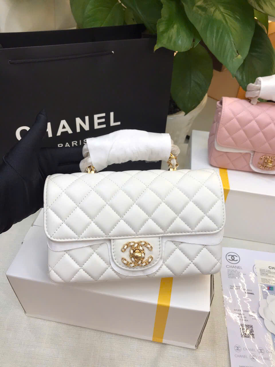 Túi Quai Xách Chanel Siêu Cấp Màu Trắng