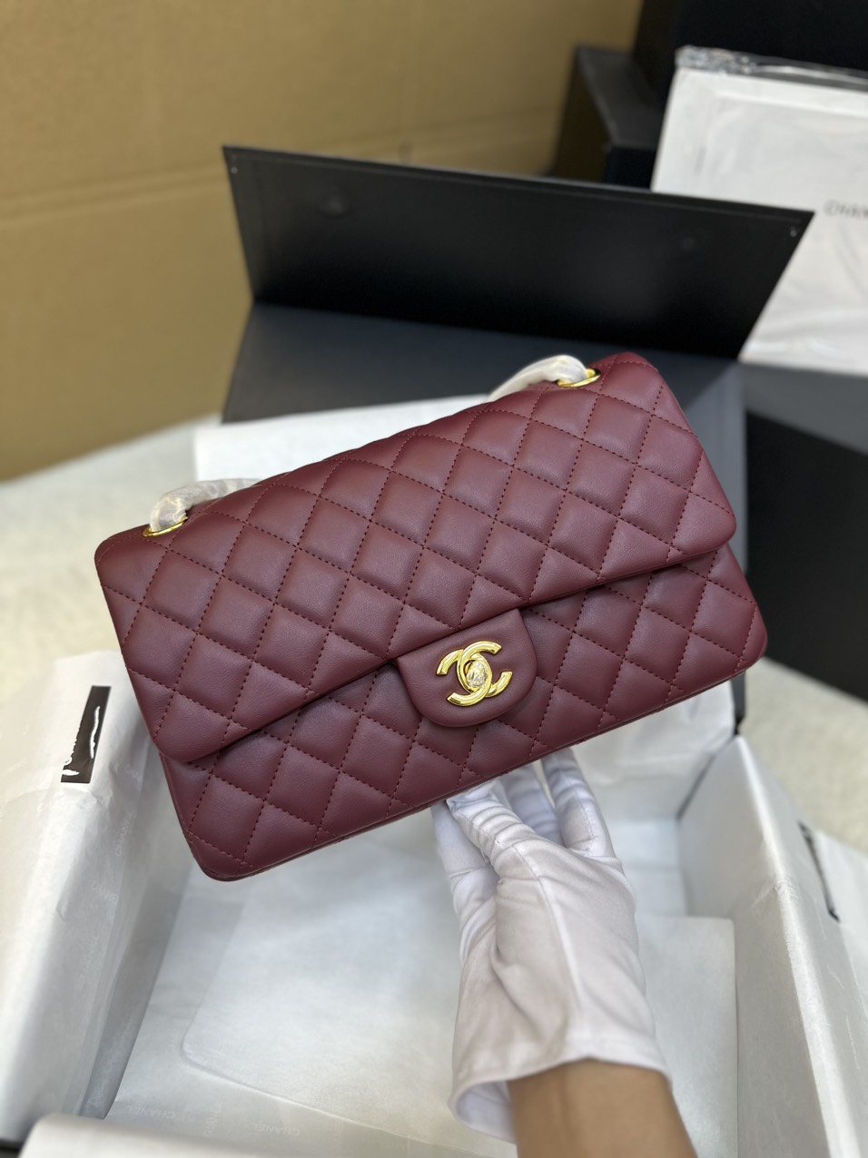 Túi Xách Chanel Classic Flap Đỏ Size 25cm