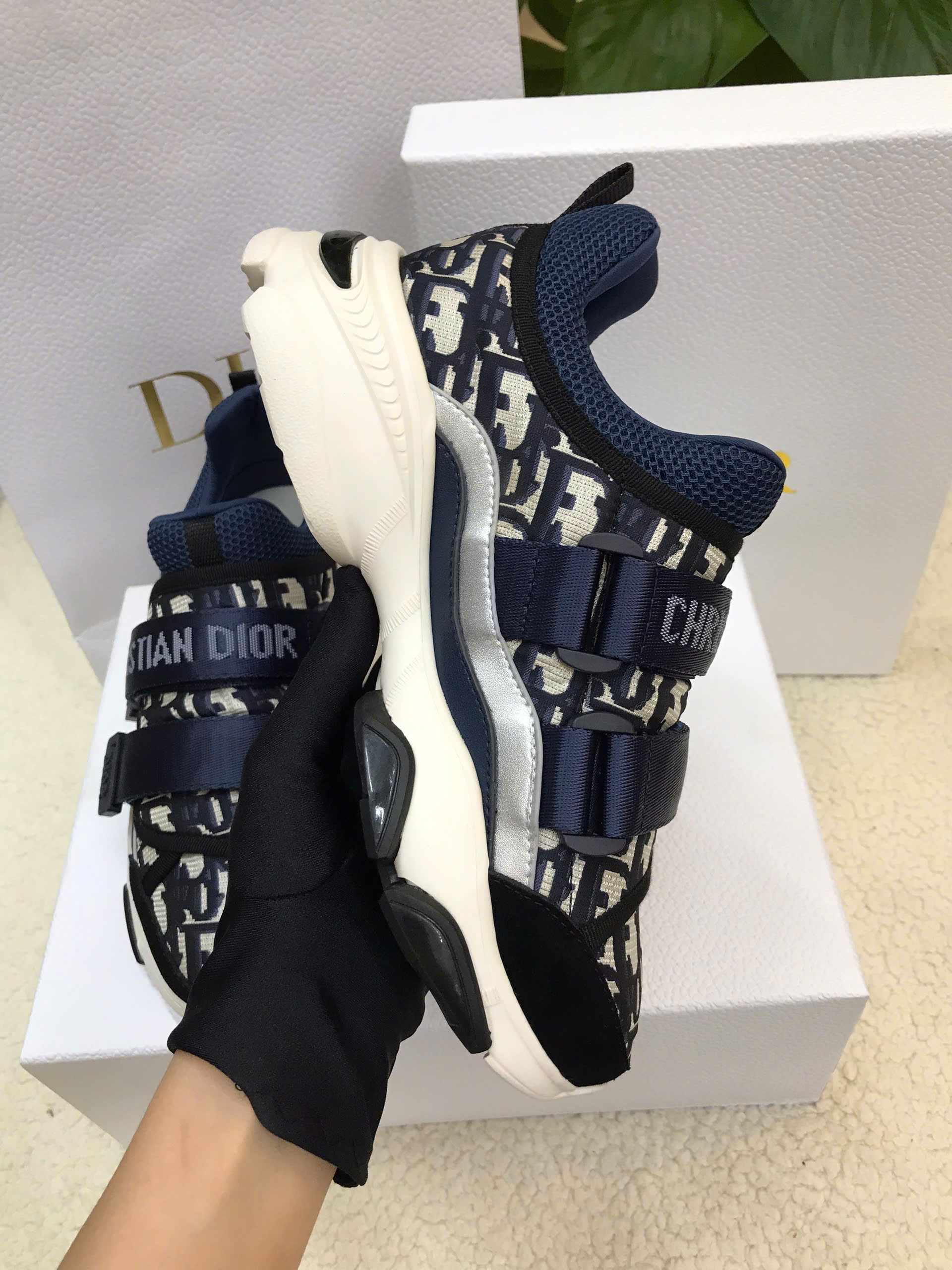 Giày Dior D-Wander Sneaker Deep Blue Siêu Cấp Màu Xanh Size 35