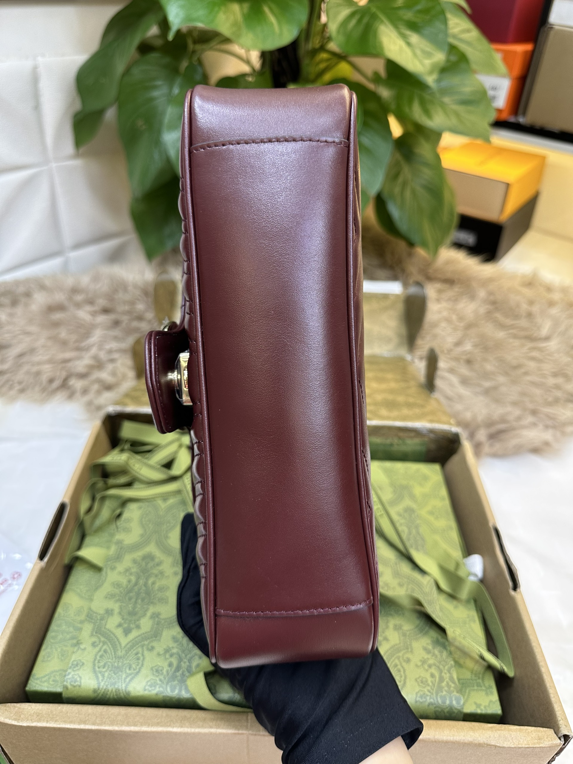 Túi GG Marmont Small Shoulder Bag Siêu Cấp Màu Đỏ Size 26cm