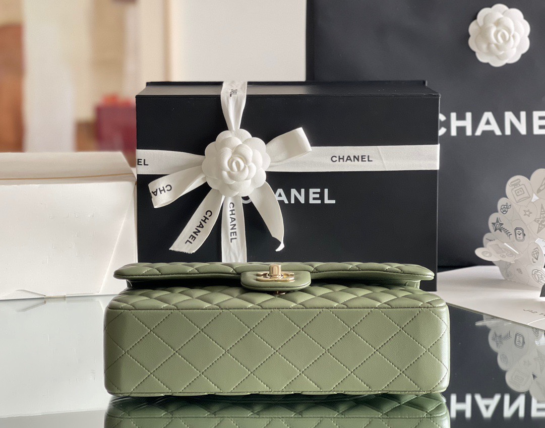 Túi Xách Chanel Classic Vip Màu Xanh Da Lì SIze 26cm