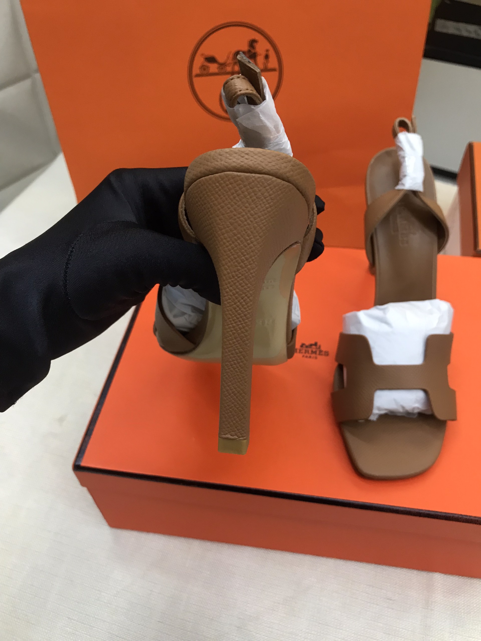 Giày Hermes Sandal Siêu Cấp Màu Nâu Size 37