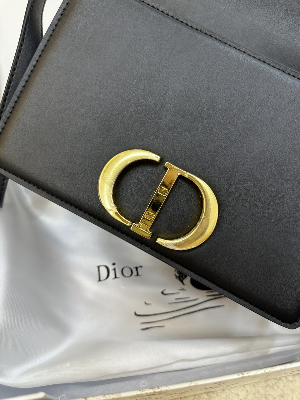 Túi Dior 30 Montaigne Super Màu Đen Size 24cm