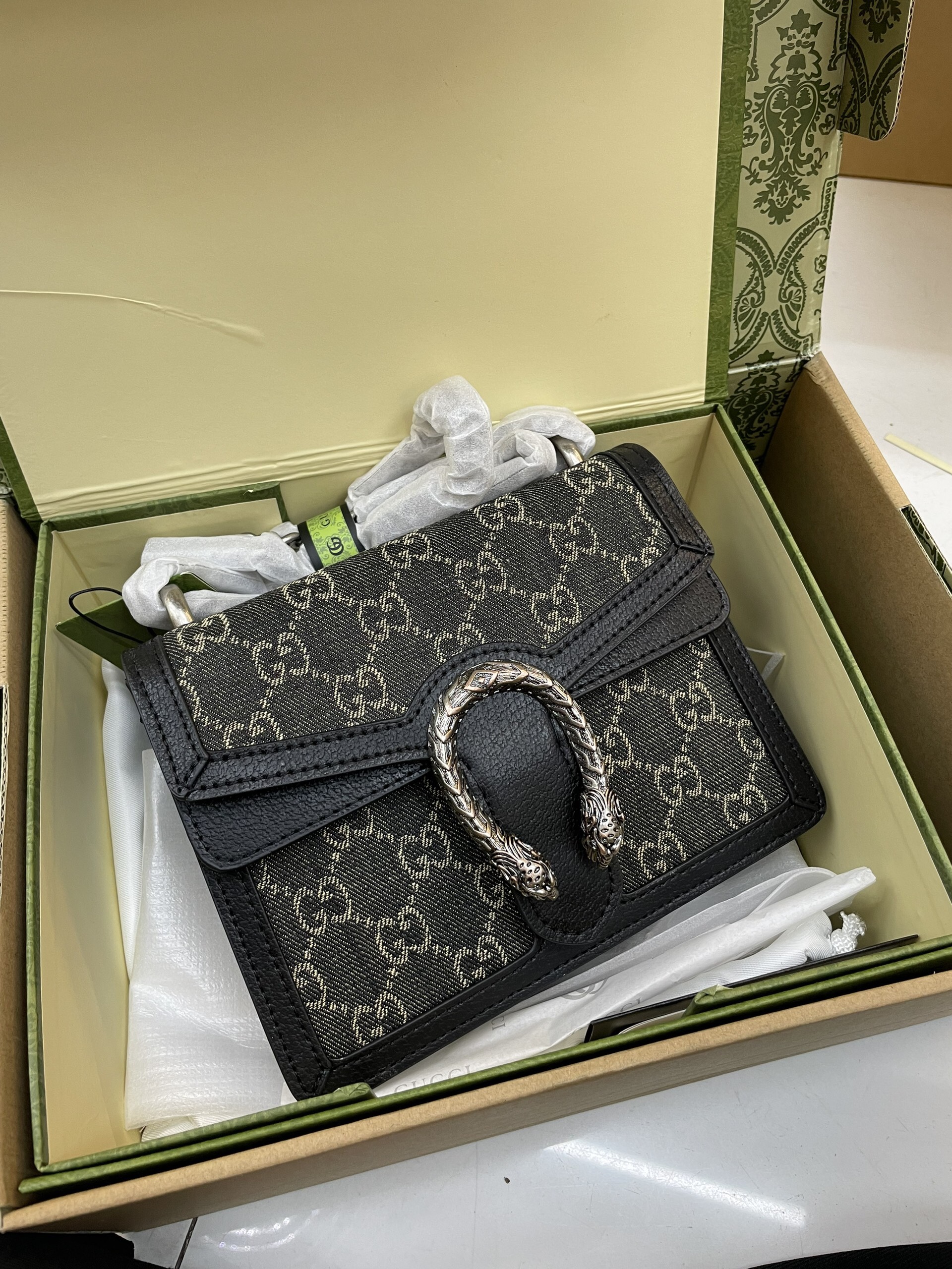 Túi Xách Gucci Dionysus Super Màu Đen Size 20cm Full Box
