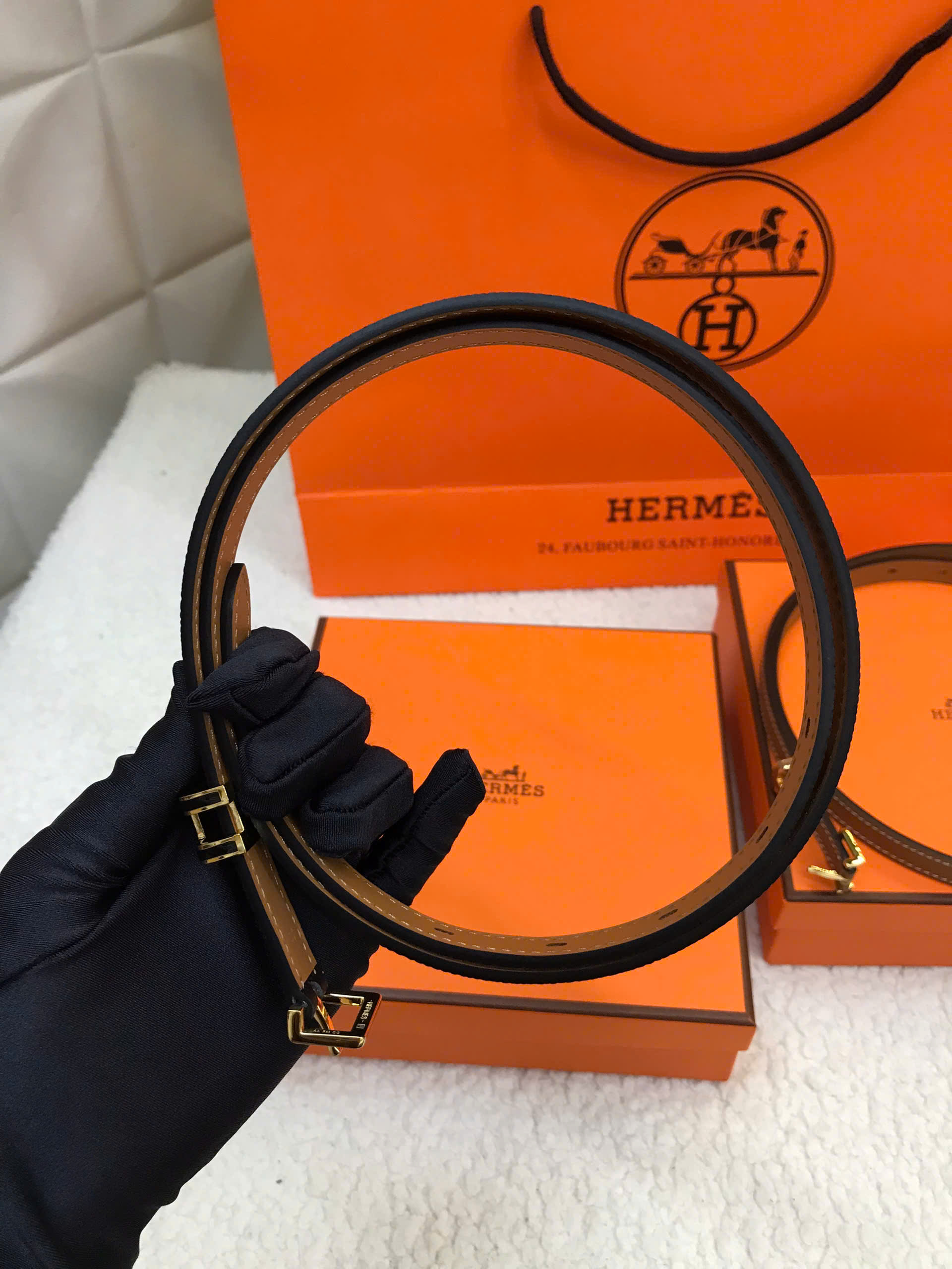 Thắt Lưng Hermes Pop H 15 Belt Craie Siêu Cấp Màu Đen