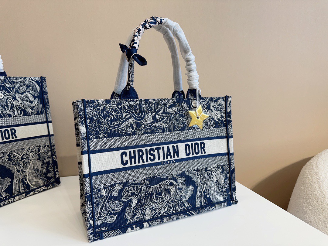 Tổng Hợp Túi Xách Dior Super Tote Bag Họa Tiết Toile De Jouy Màu Xanh Đậm Đủ Size