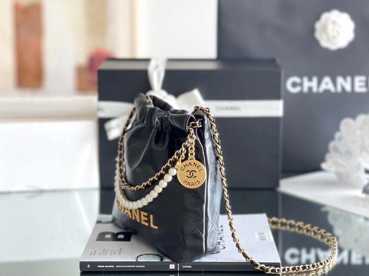 Túi Xách Chanel Hobo 22bag Mini Vip Dây Ngọc Trai