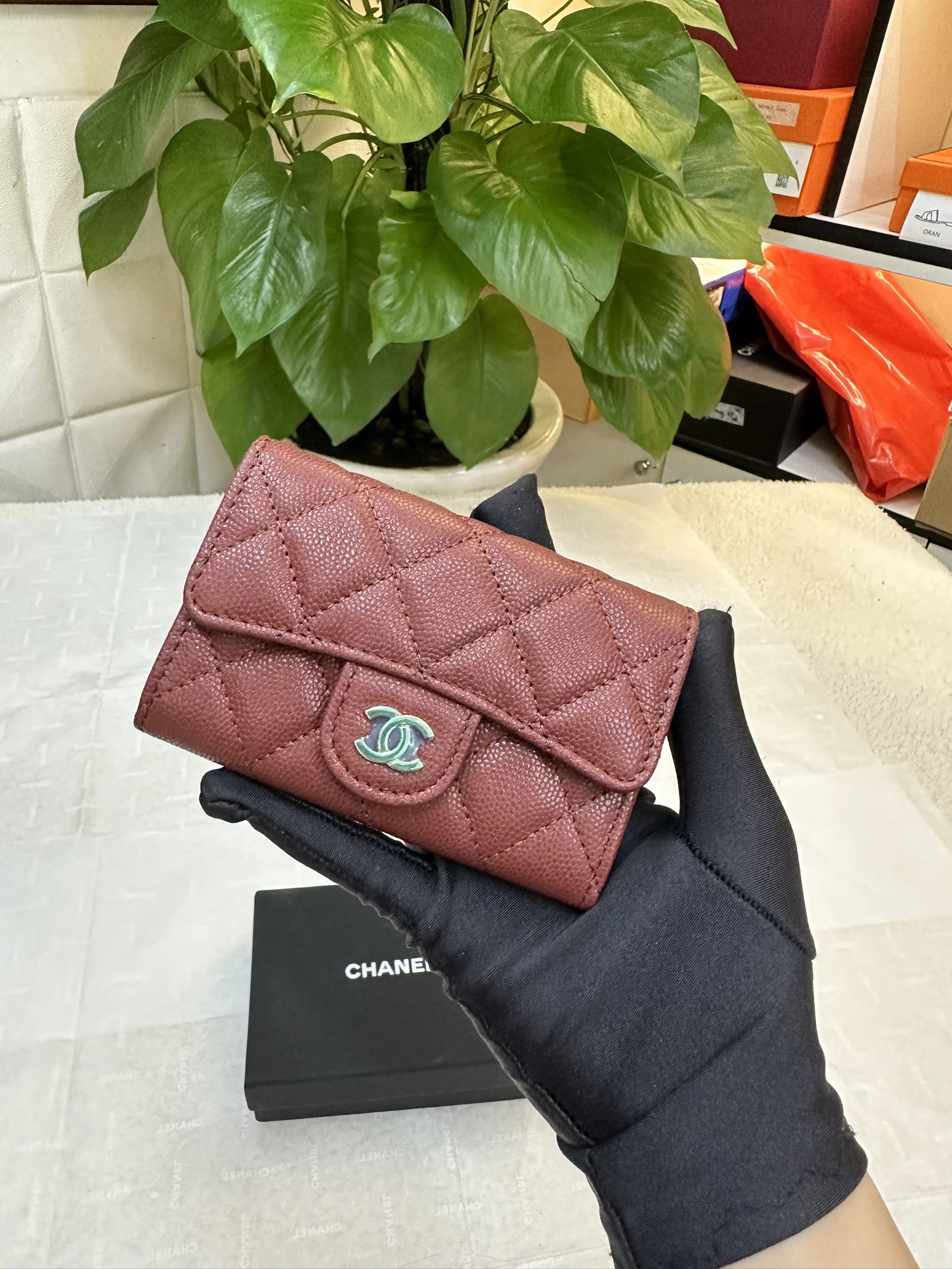 Ví Chanel Classic Card Holder Red Siêu Cấp Màu Đỏ Size 11cm