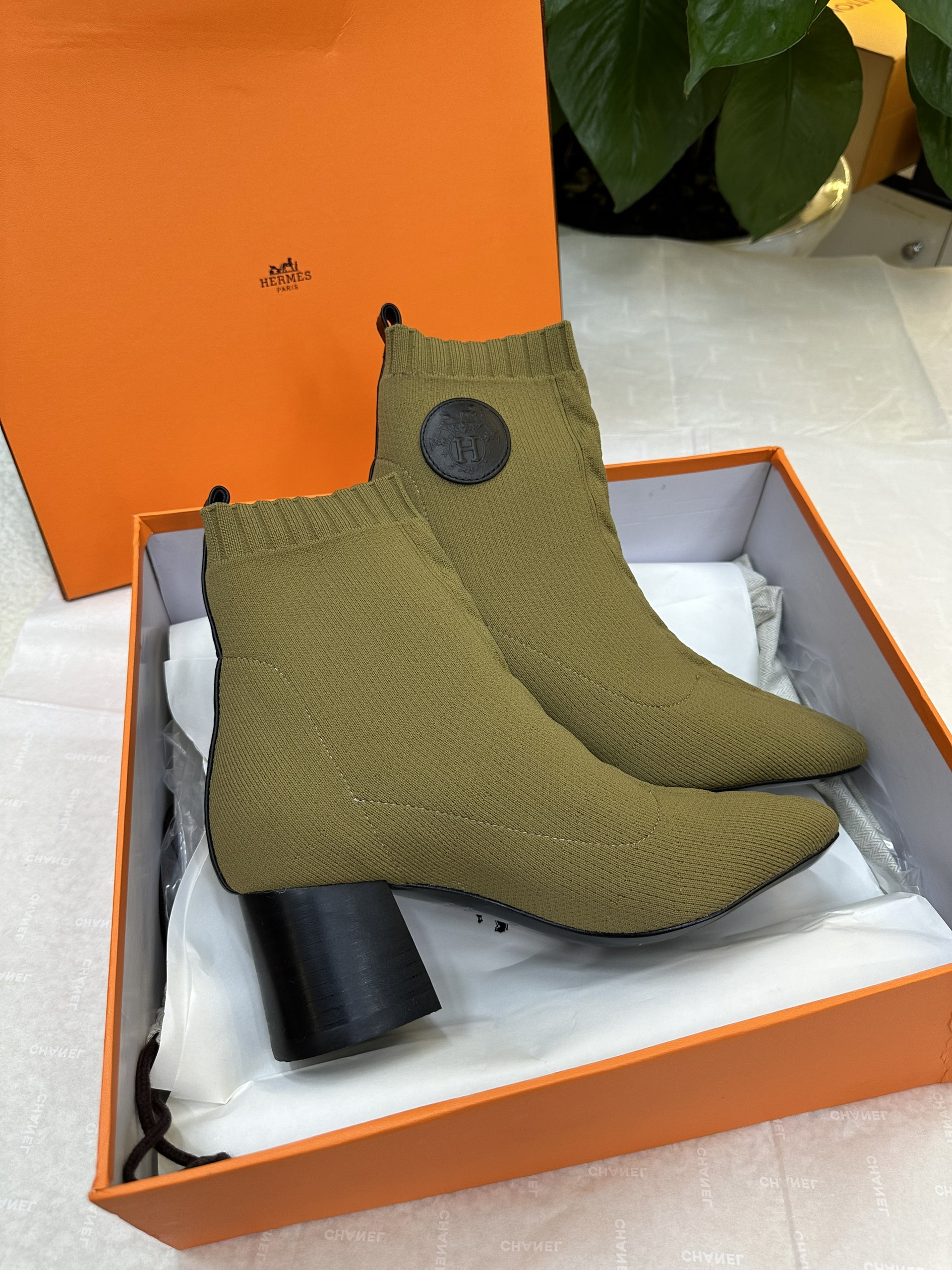 Giày Hermes Jenna 90 Ankle Boot Green Siêu Cấp Size 36