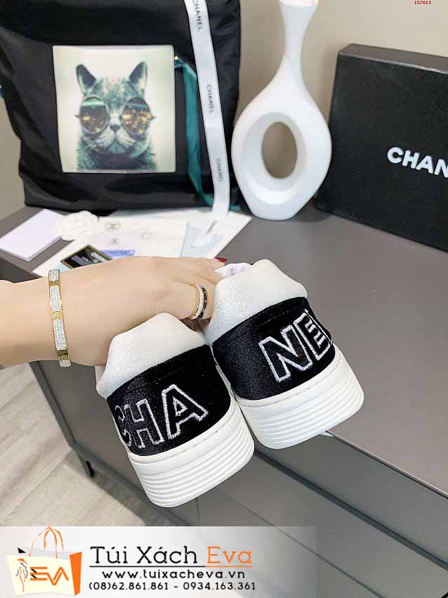 Giày Bata Chanel Siêu Cấp Màu Trắng Phối Đen Chữ C Đẹp.