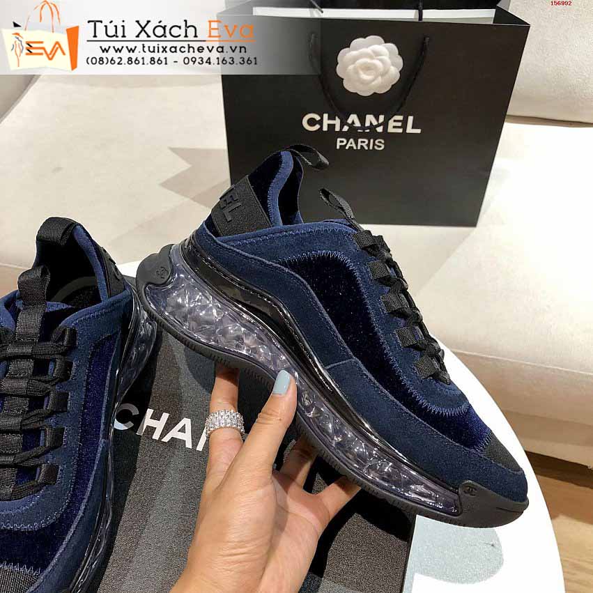 Giày Bata Chanel Siêu Cấp Màu Xanh Dương Chữ C Đẹp.