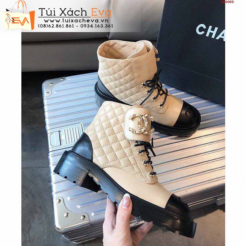 Giày Boot Chanel Siêu Cấp Màu Kem Chữ C Đẹp.