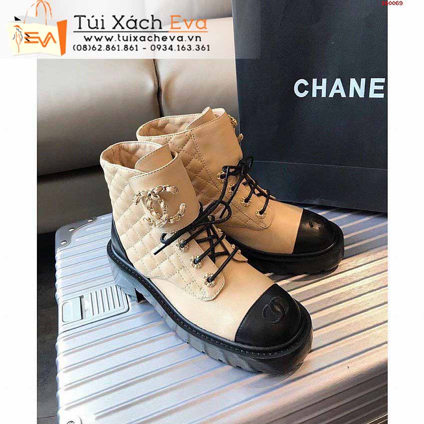 Giày Boot Chanel Siêu Cấp Màu Kem Chữ C Đẹp.