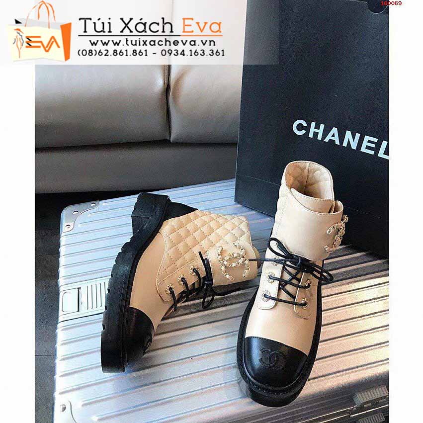 Giày Boot Chanel Siêu Cấp Màu Kem Chữ C Đẹp.