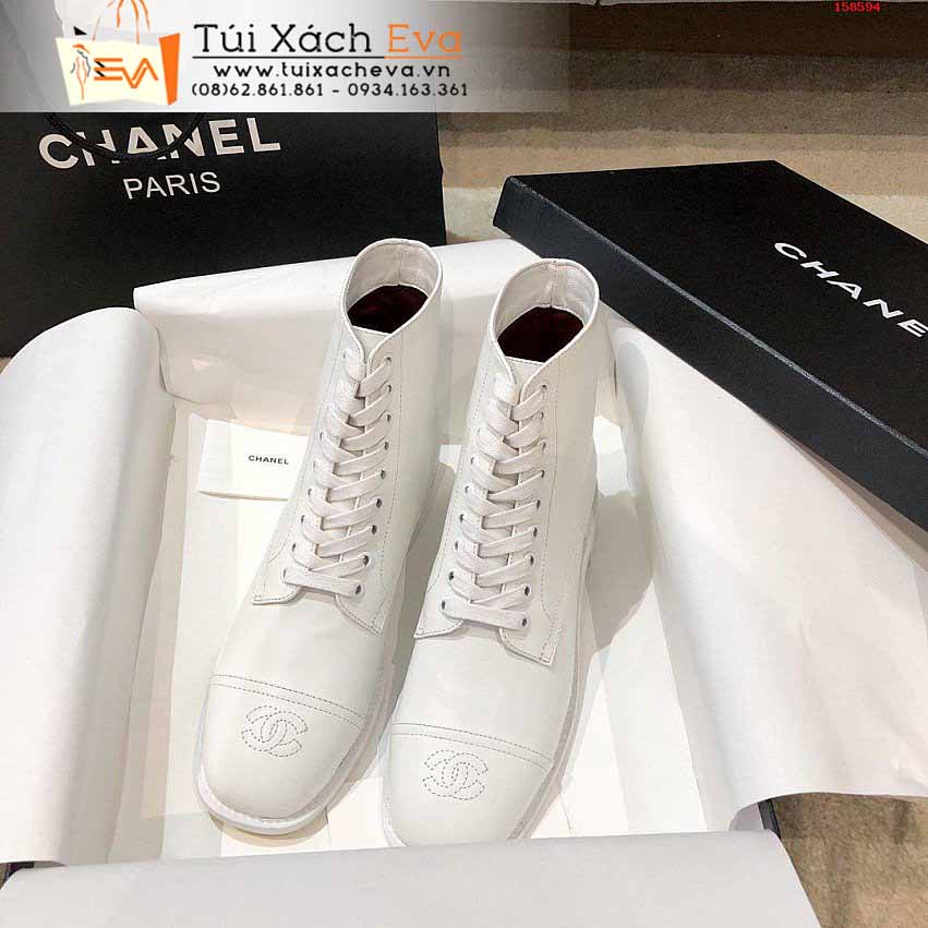 Giày Boot Chanel Siêu Cấp Màu Trắng Chữ C Đẹp.