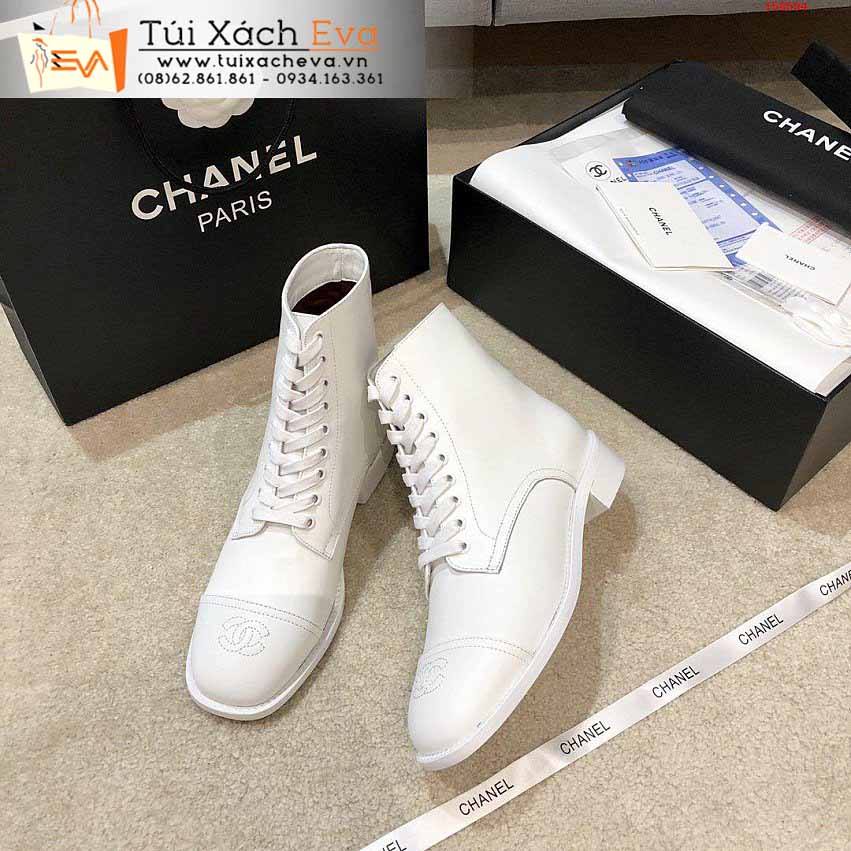 Giày Boot Chanel Siêu Cấp Màu Trắng Chữ C Đẹp.