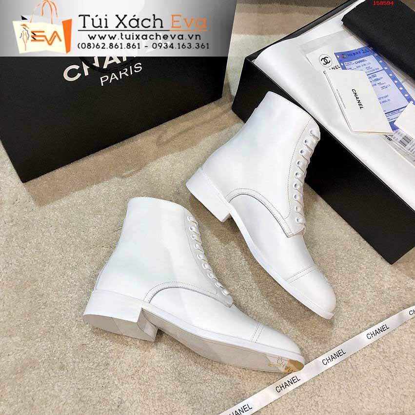 Giày Boot Chanel Siêu Cấp Màu Trắng Chữ C Đẹp.