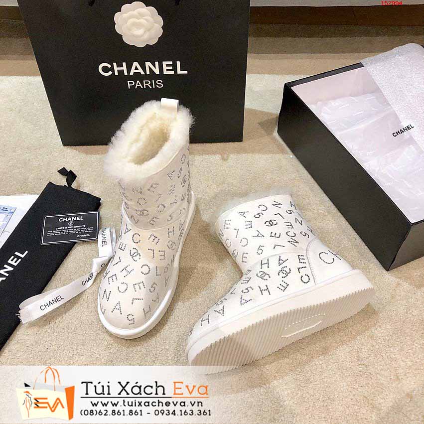 Giày Boot Chanel Siêu Cấp Màu Trắng Chữ Đẹp.