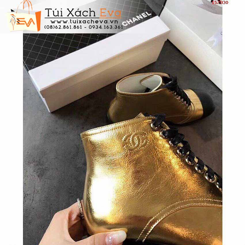 Giày Boot Chanel Siêu Cấp Màu Vàng Chữ C Đẹp.