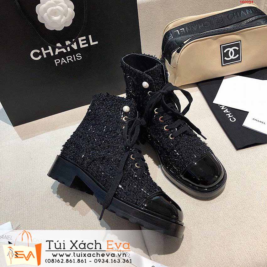 Giày Boot Chanel Siêu Cấp Màu Đen Chữ C Đẹp.