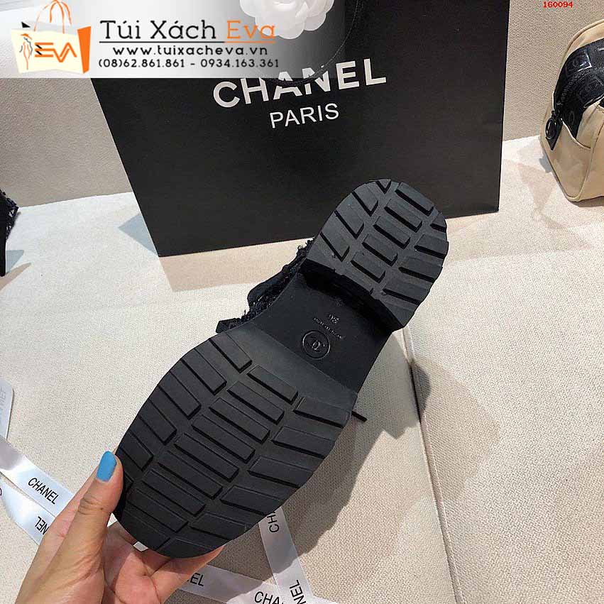 Giày Boot Chanel Siêu Cấp Màu Đen Chữ C Đẹp.