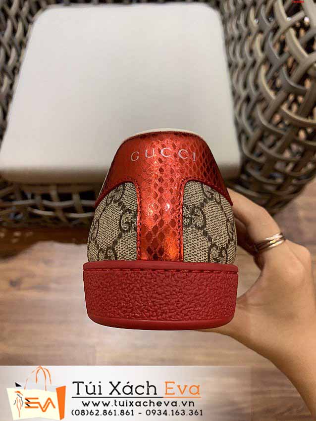 Giày Gucci Siêu Cấp Màu Xám Phối Đỏ Đẹp.