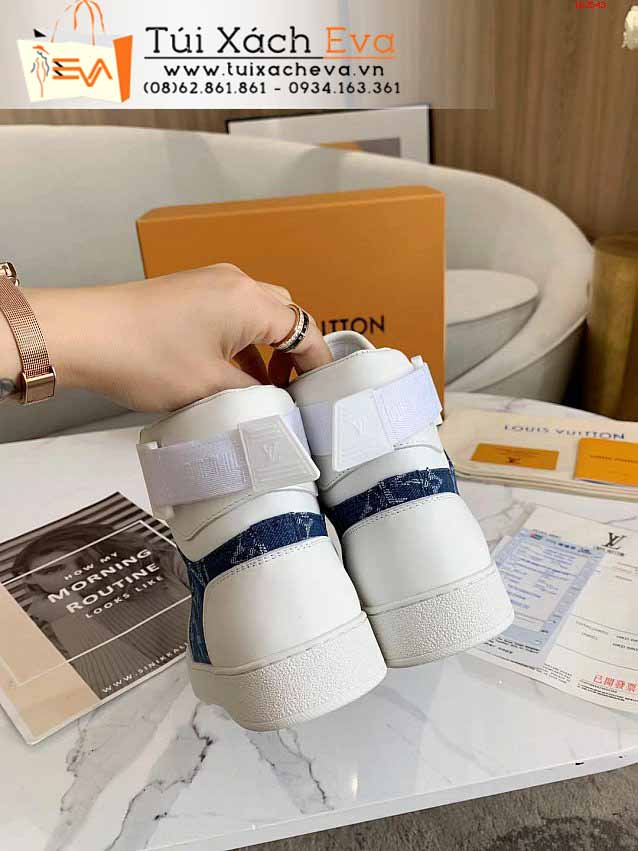 Giày LV Siêu Cấp Màu Trắng Phối Xanh Đẹp.