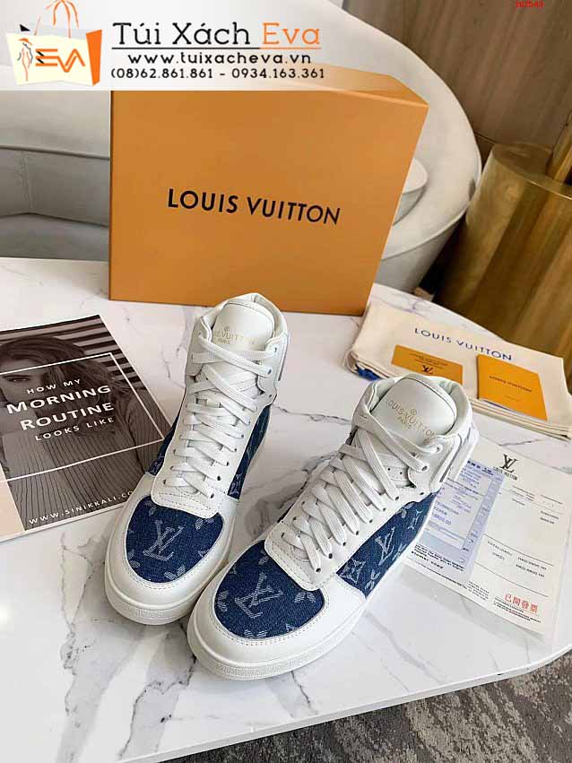 Giày LV Siêu Cấp Màu Trắng Phối Xanh Đẹp.